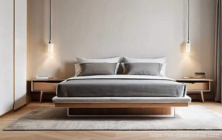 미니멀 인테리어에서의 기능 중심 디자인 - **Prompt:** An elegant and highly functional home office nook seamlessly integrated into a larger, o...