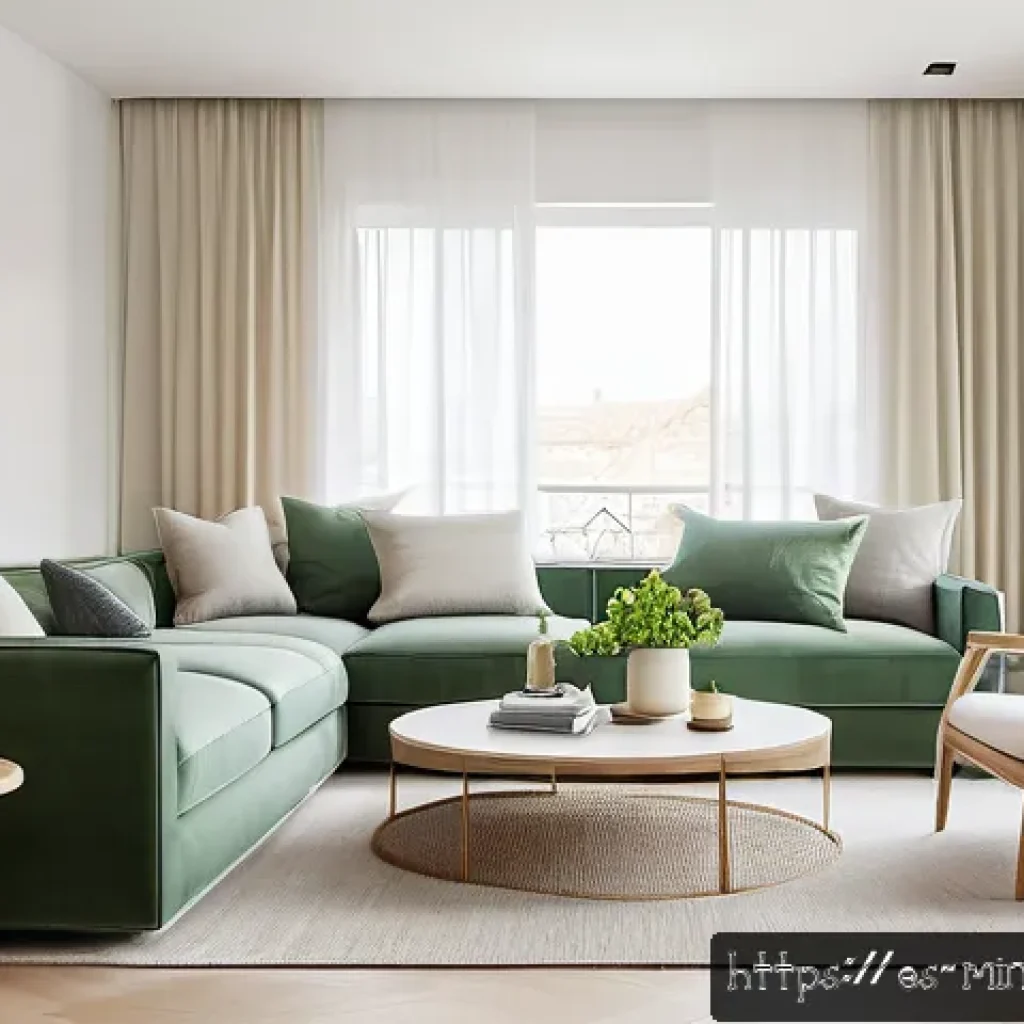 미니멀 인테리어와 심플 라이프 - A bright and serene modern living room designed for a Spanish-speaking family, featuring minimalist ...